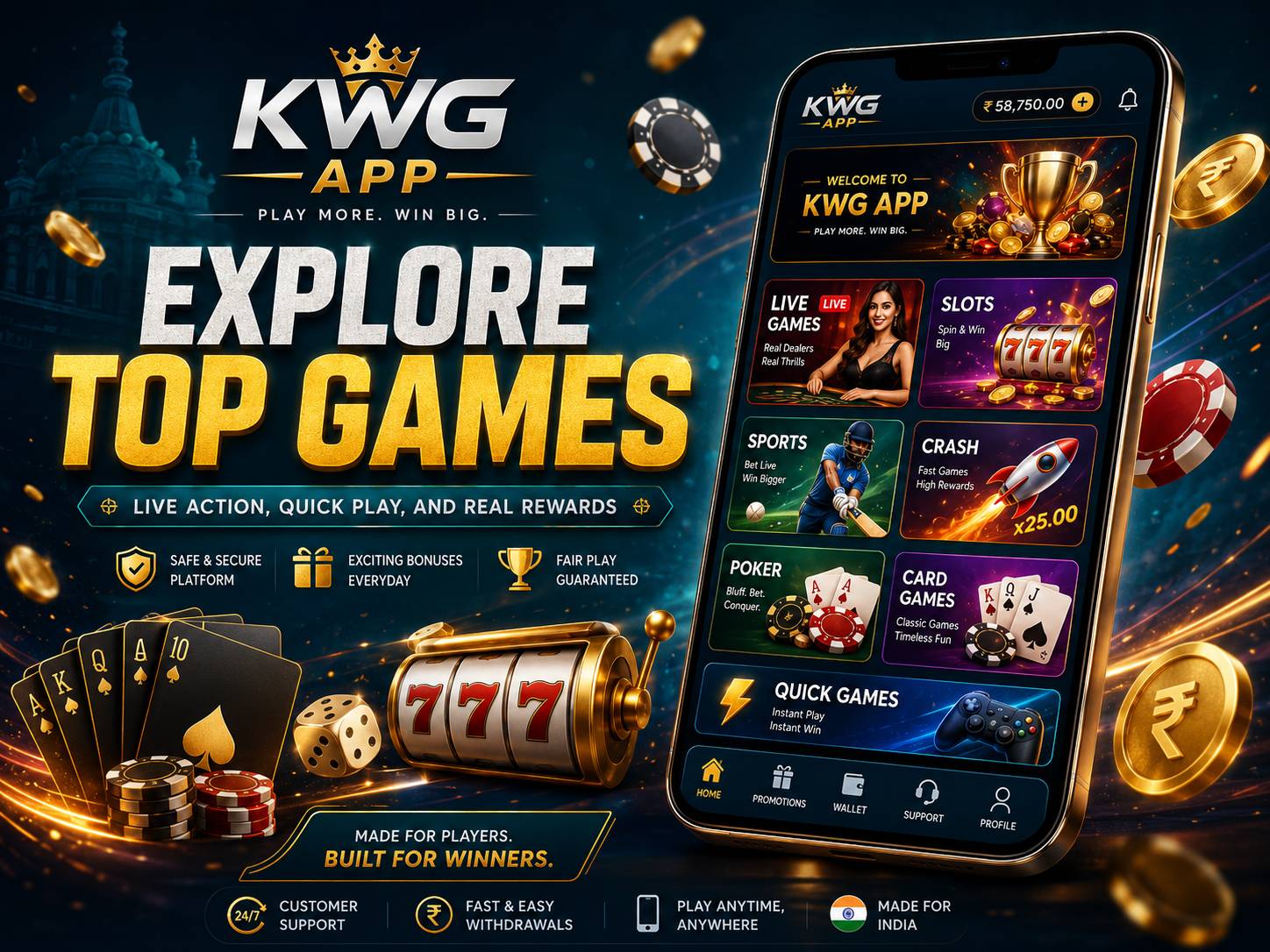 Kwg App games lobby