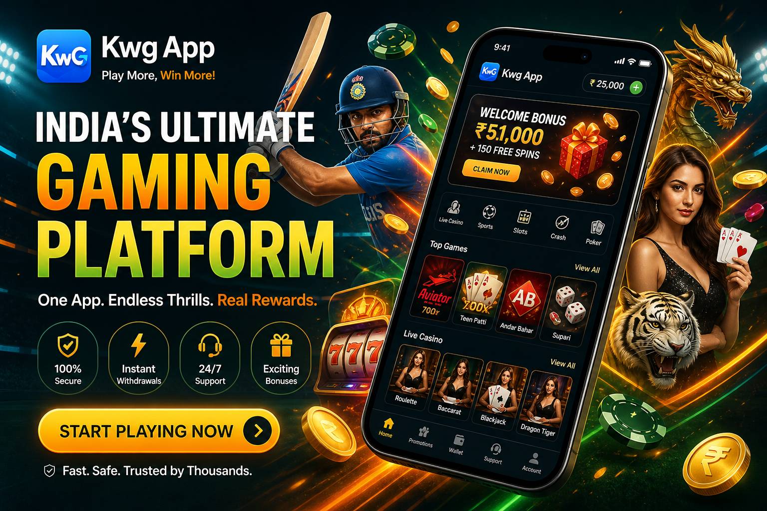 Kwg App mobile gaming platform